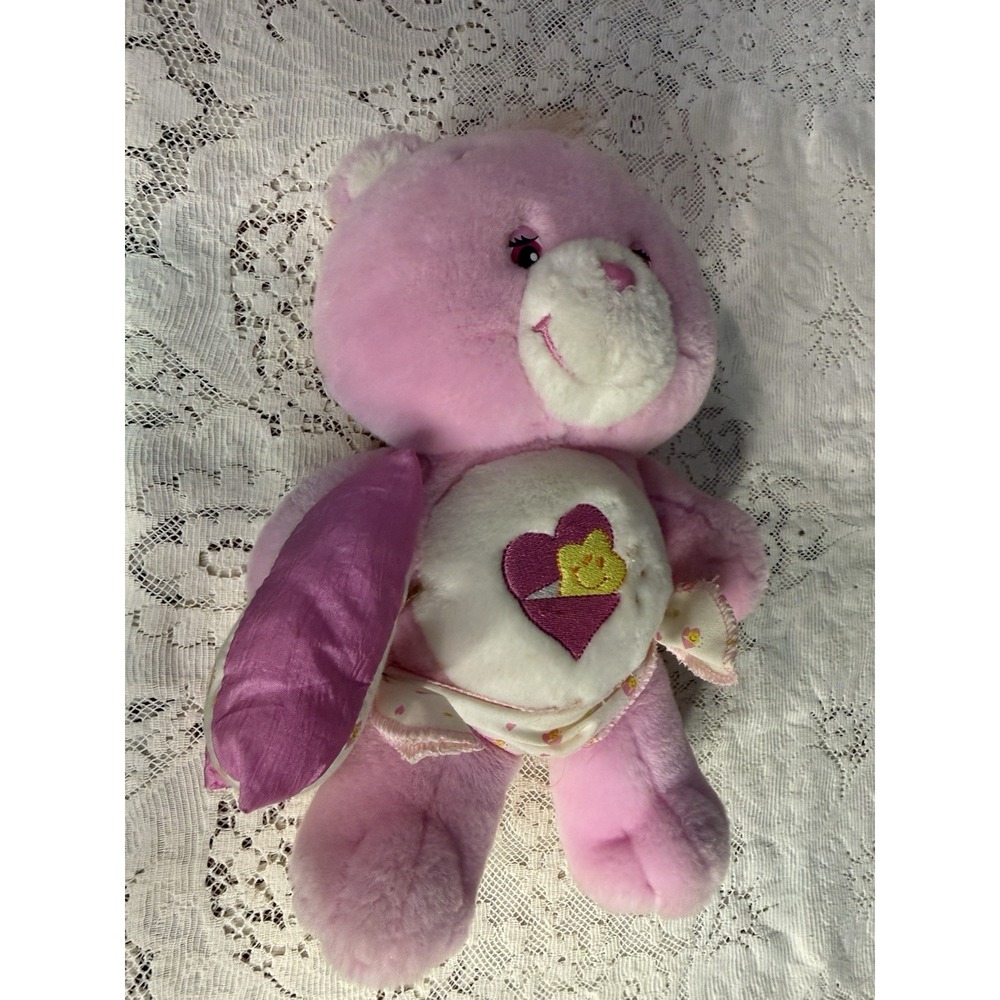 Care Bears Collectors Ed Talking Baby Hugs Bear Pink With Pillow Vintage Works